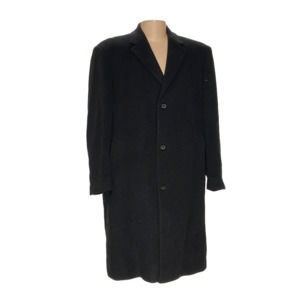 Ralph Lauren Black Wool Overcoat - Men's Size 48
